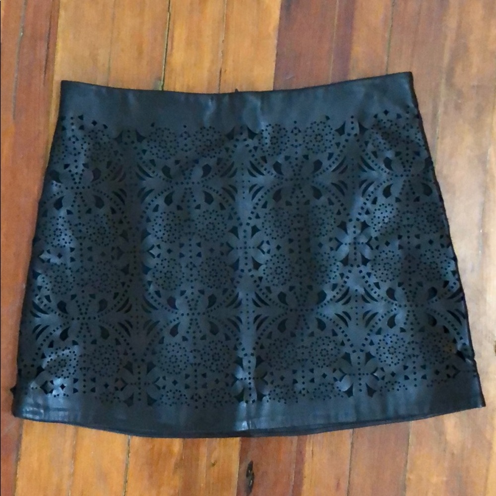 Black Faux Leather Mini Skirt